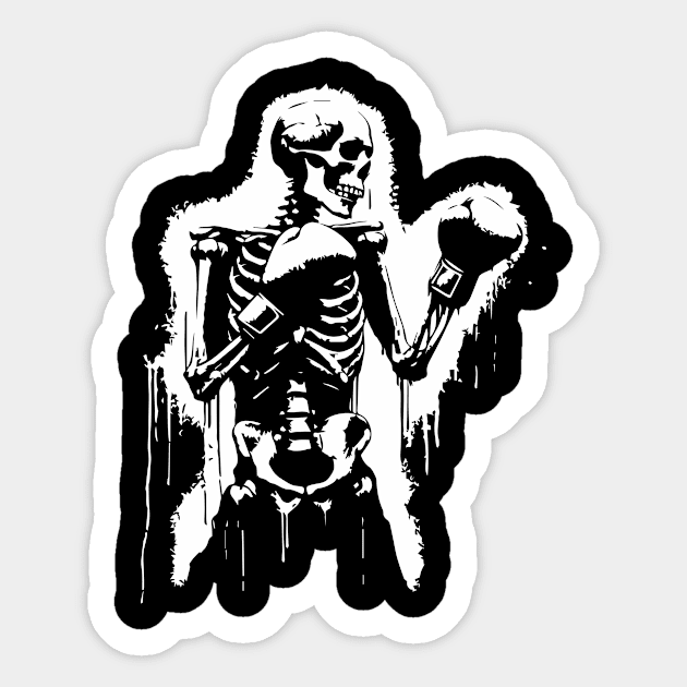 funny skeleton boxer Sticker by lkn